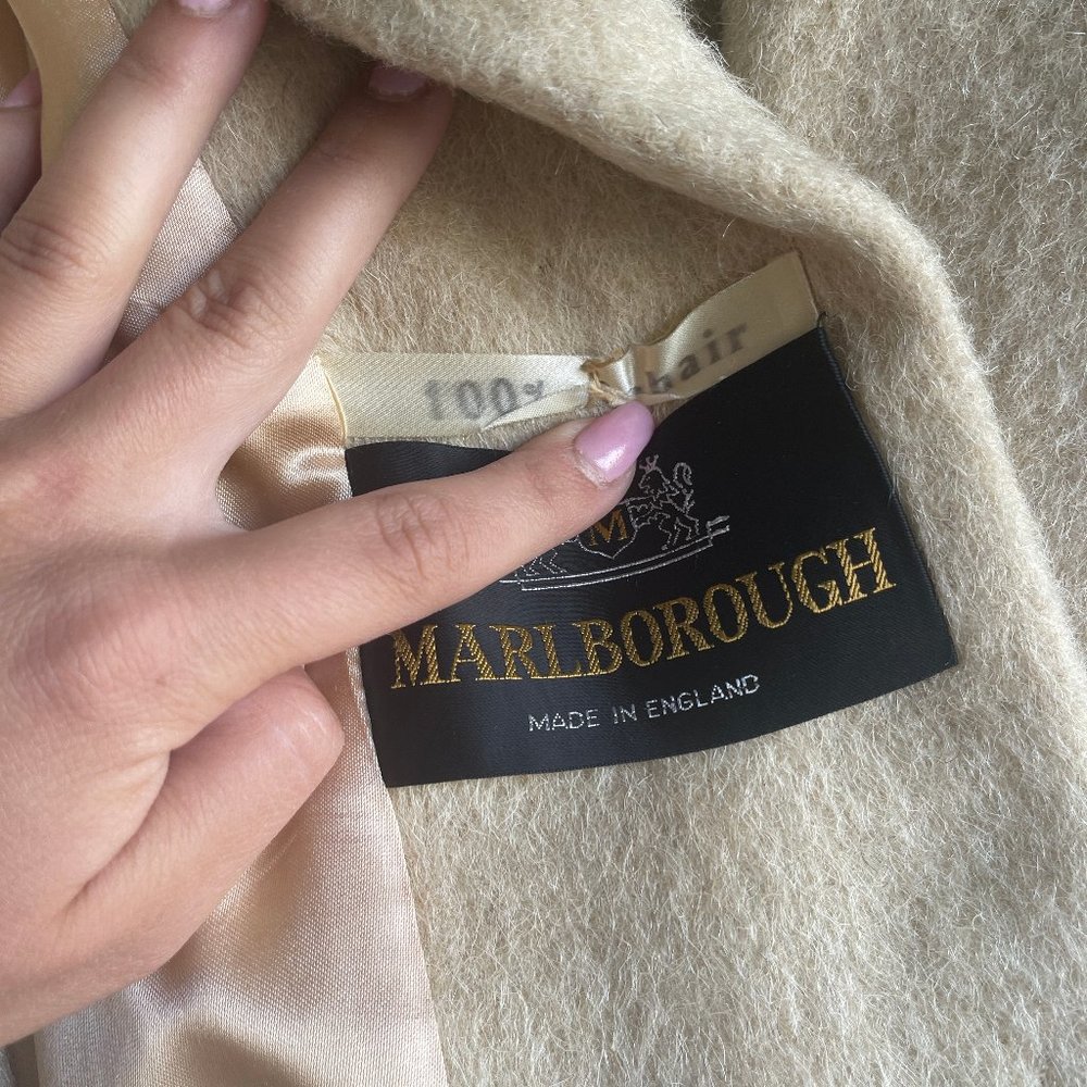 Vintage Marlborough Mohair Gimbel Brothers Long Cream Wool England Medium - Picture 5 of 7